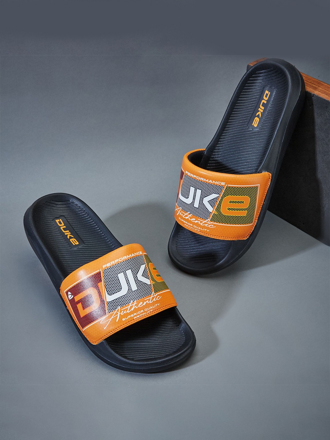 

Duke Men Printed Sliders, Orange