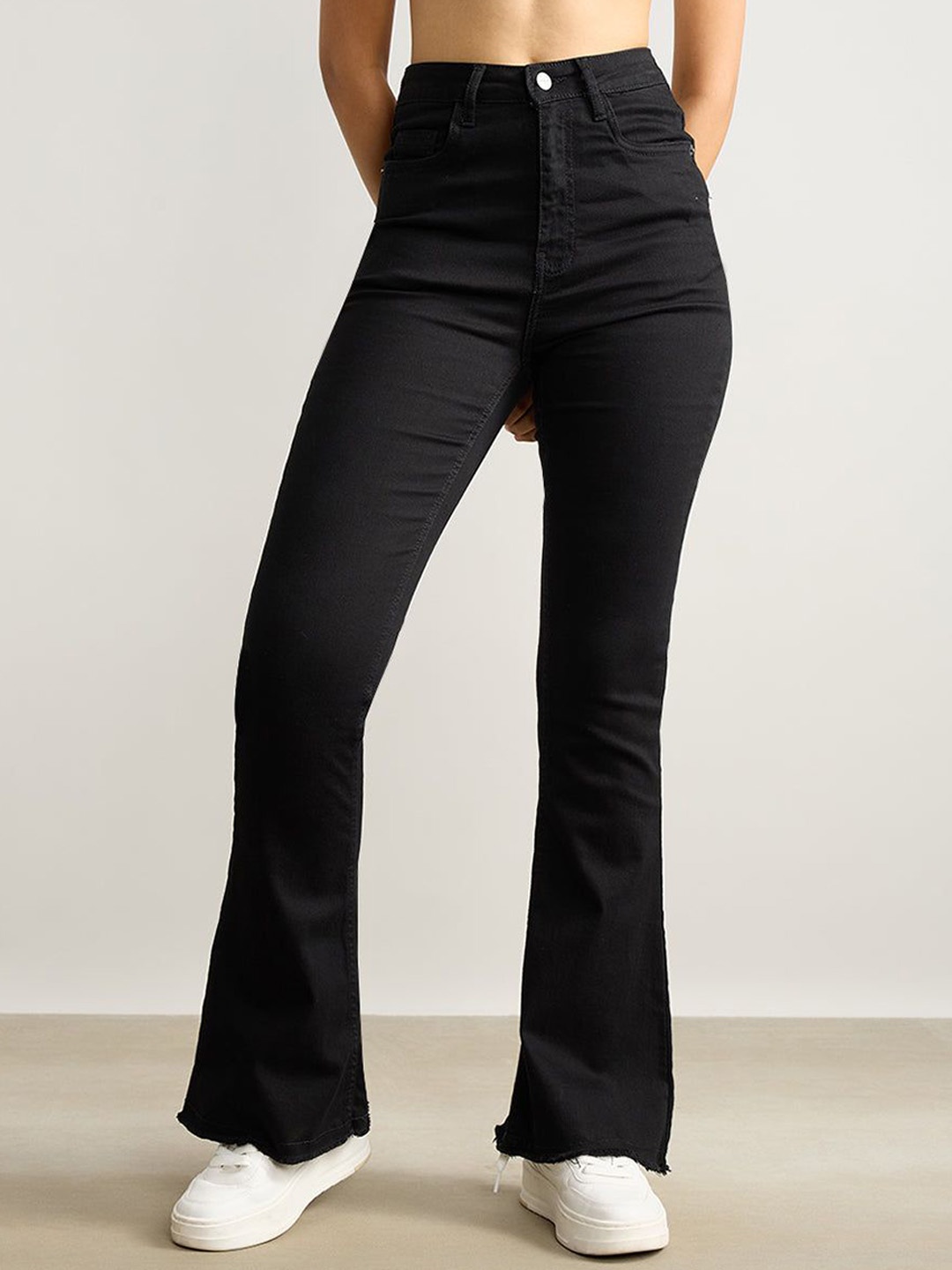

FREAKINS Women Bootcut High-Rise Stretchable Jeans, Black