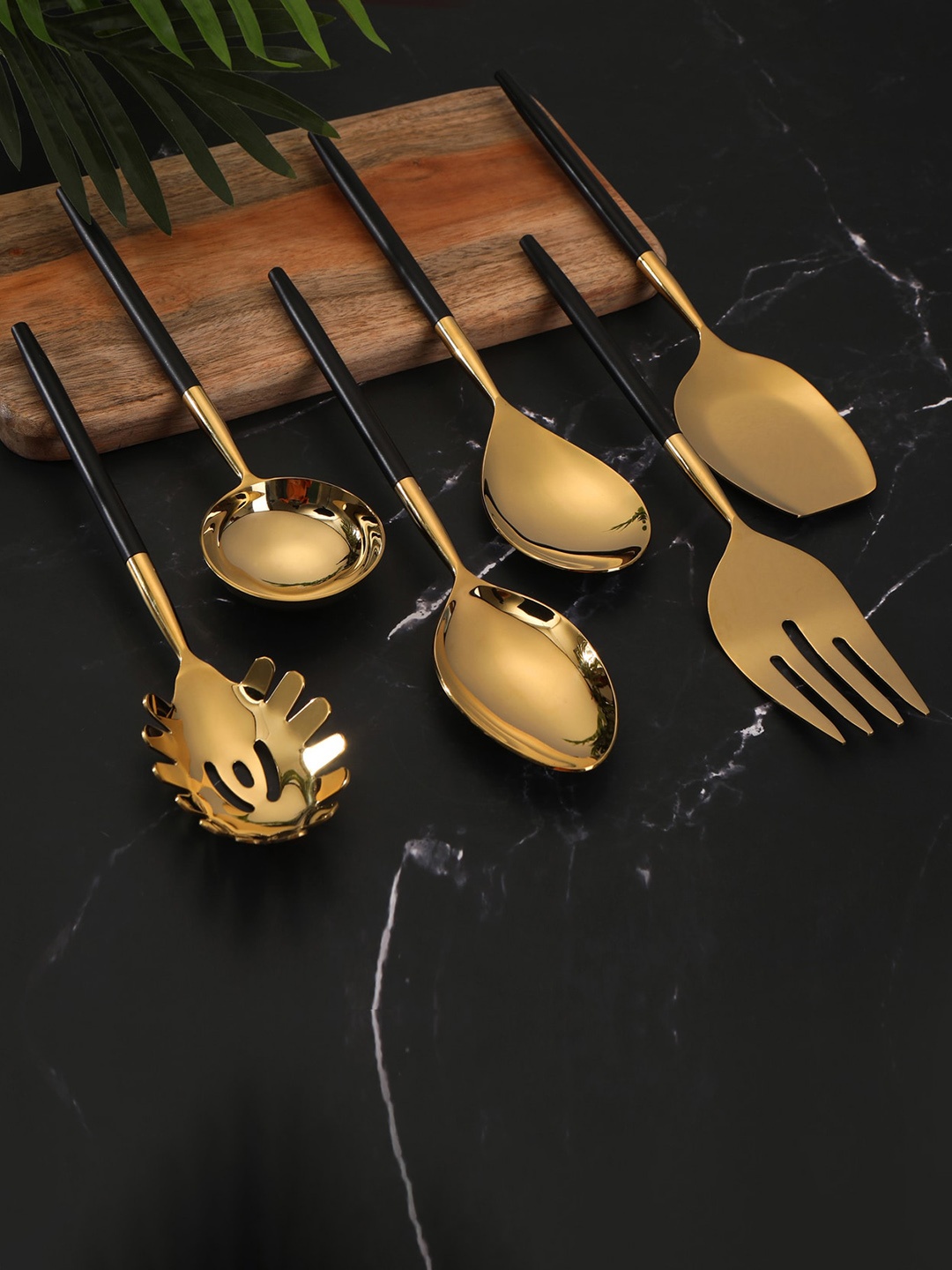 

THE HOME CO. Black 6 Pieces Aluminum Cutlery Set