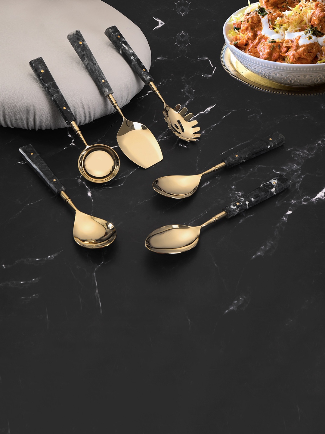 

THE HOME CO. 6-Pcs Grey Stainless Steel Cutlery Serving Set