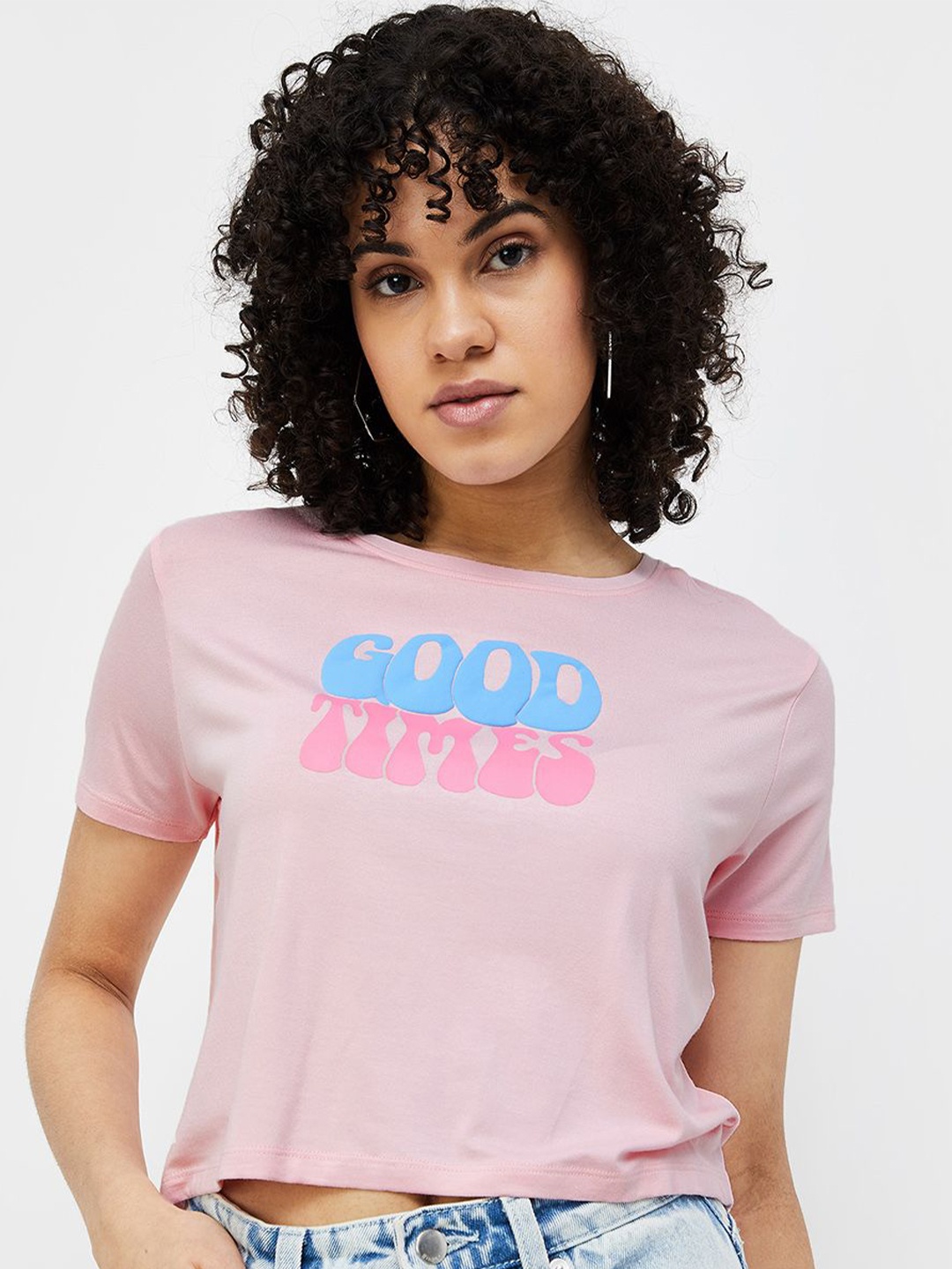 

Ginger by Lifestyle Women Typography Printed Round Neck T-shirt, Pink