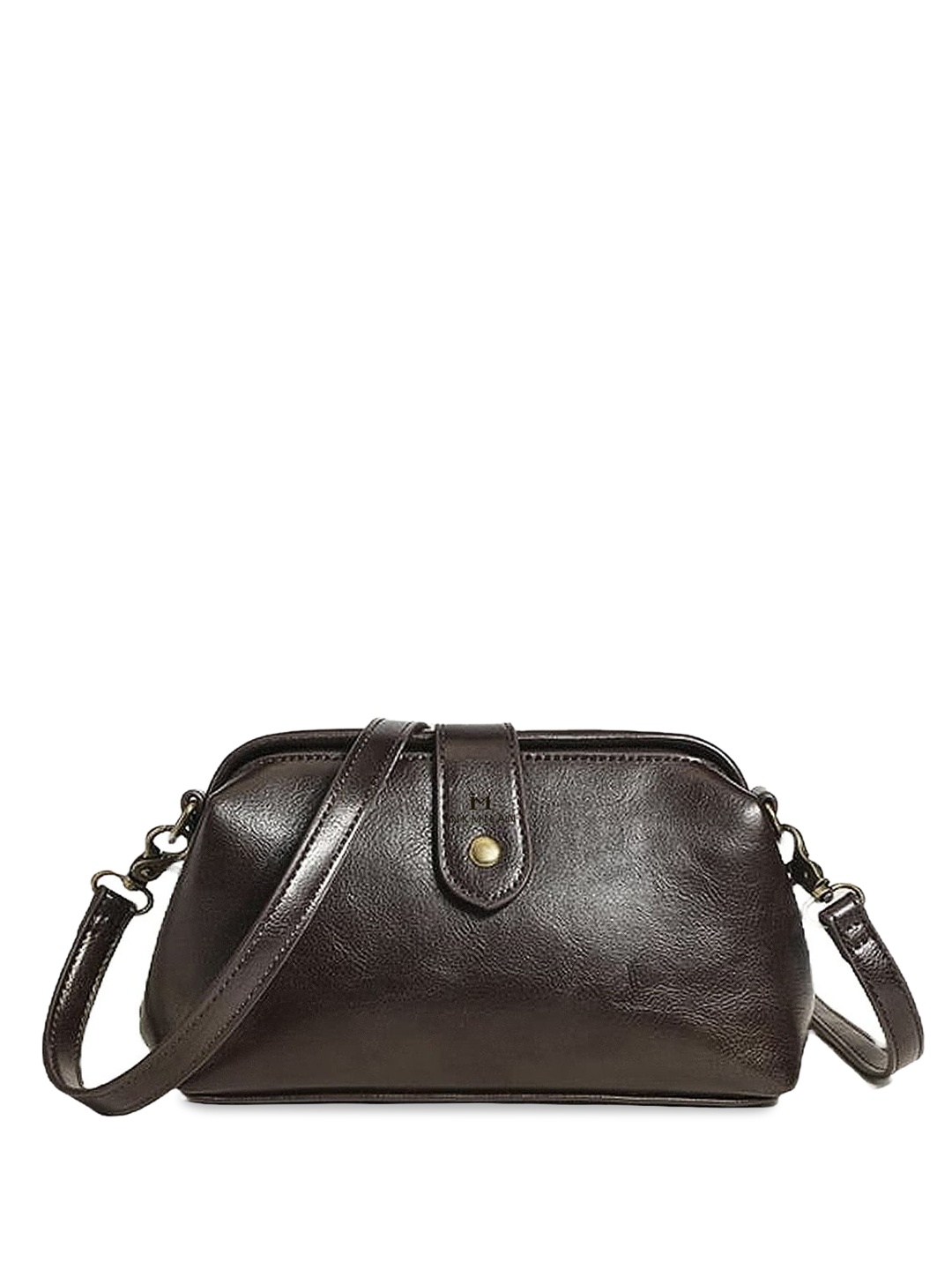 

INKMILAN Textured Structured Sling Bag, Brown