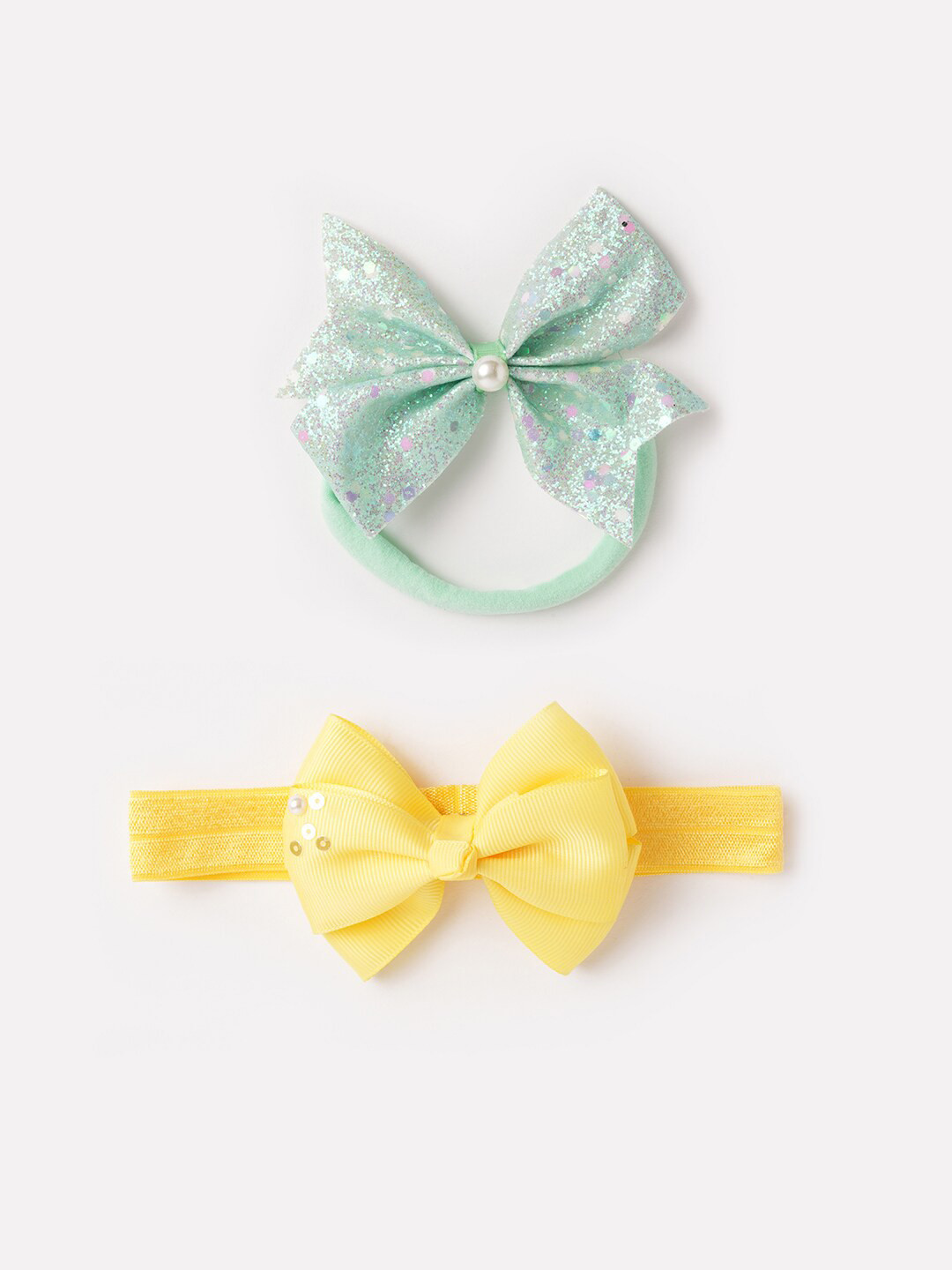 

RIBBON CANDY Girls Set of 2 Ponytail Holders, Yellow