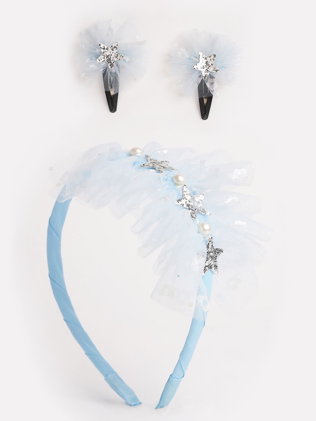 

RIBBON CANDY Girls Set of 3 Embellished Hair Accessory Set, Blue