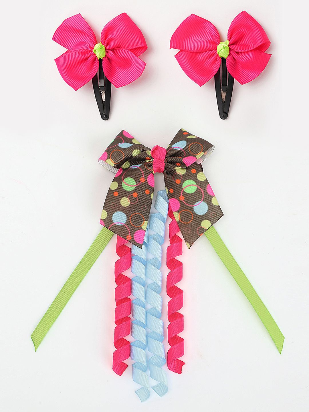 

RIBBON CANDY Girls Set of 3 Lace Hair Accessory Set, Brown