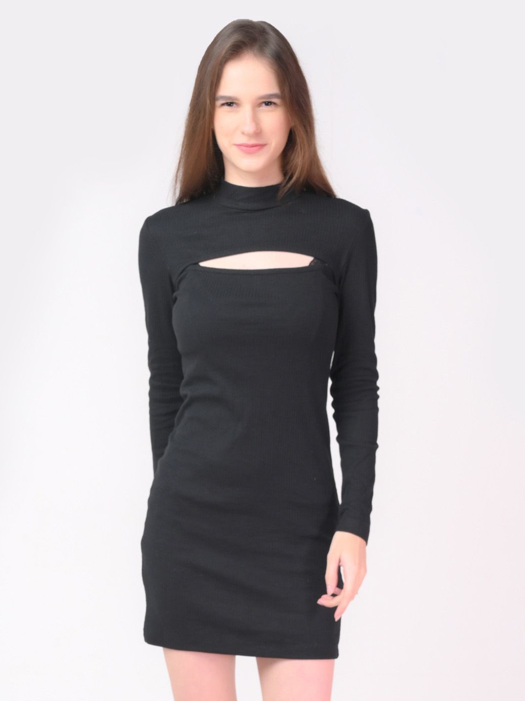 

NoBarr Cotton Bodycon Dress, Black