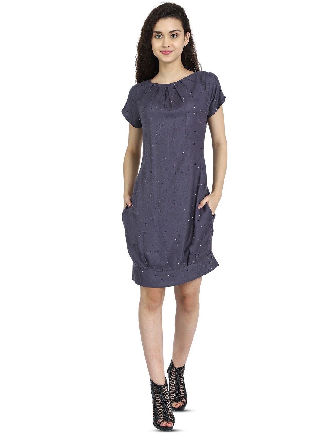 

NoBarr Extended Sleeves A-Line Dress, Grey