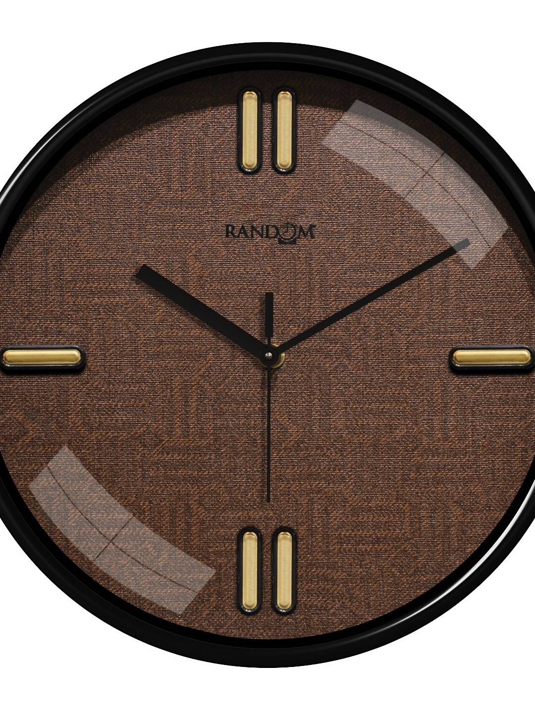 

RANDOM Black & Brown Textured Analogue Contemporary Wall Clock