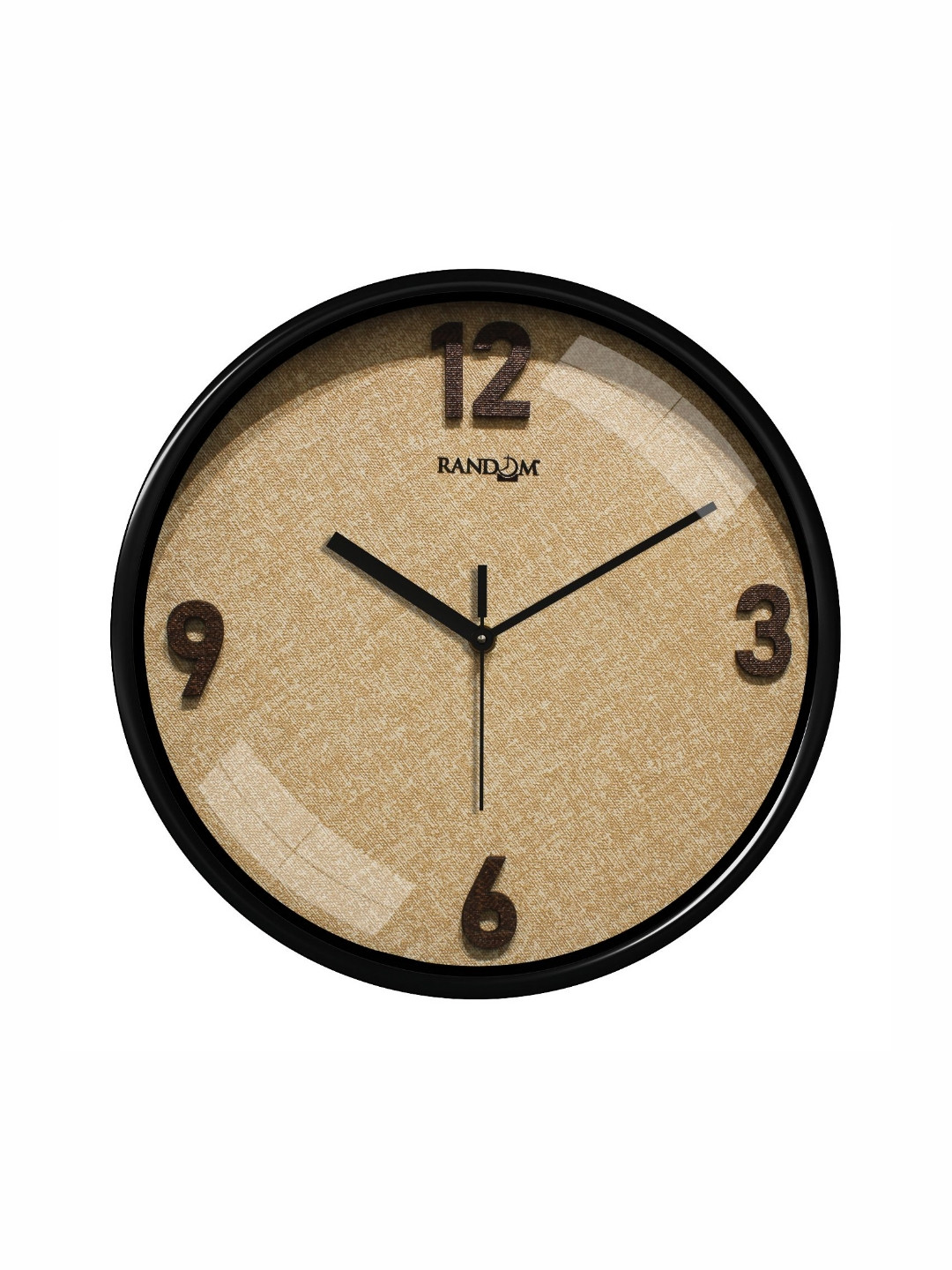 

RANDOM Beige & Black Textured Round Shaped Contemporary Analogue Wall Clock