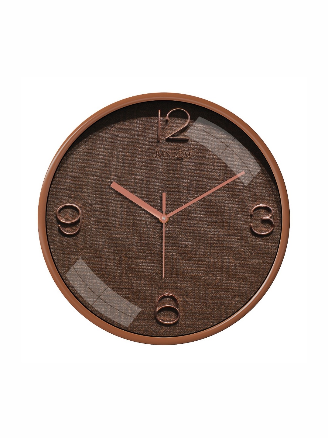 

RANDOM Brown Textured Analogue Contemporary Wall Clock