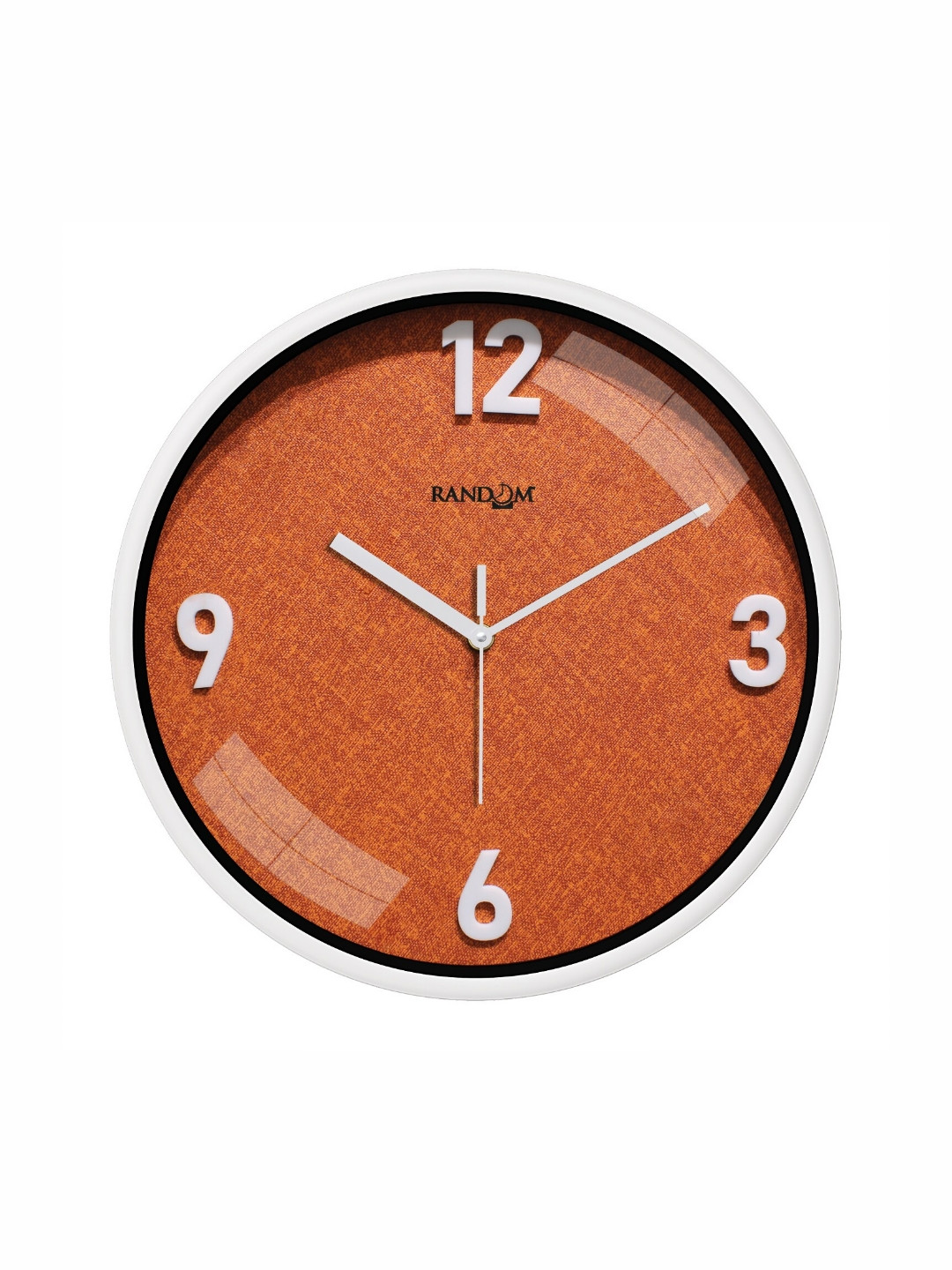 

RANDOM White & Rust Textured Contemporary Round Shaped Analogue Wall Clock