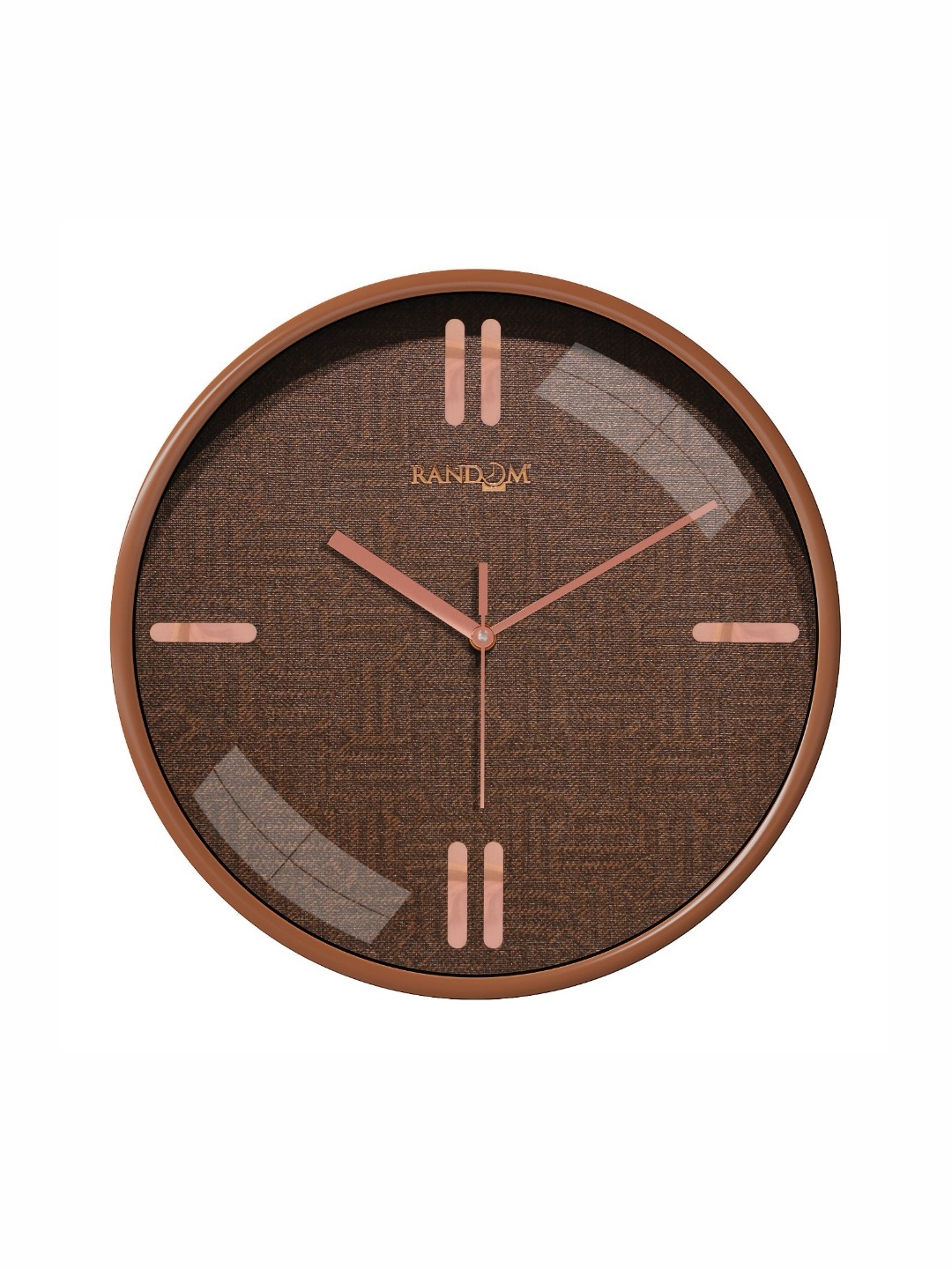 

RANDOM Brown Textured Analogue Contemporary Wall Clock