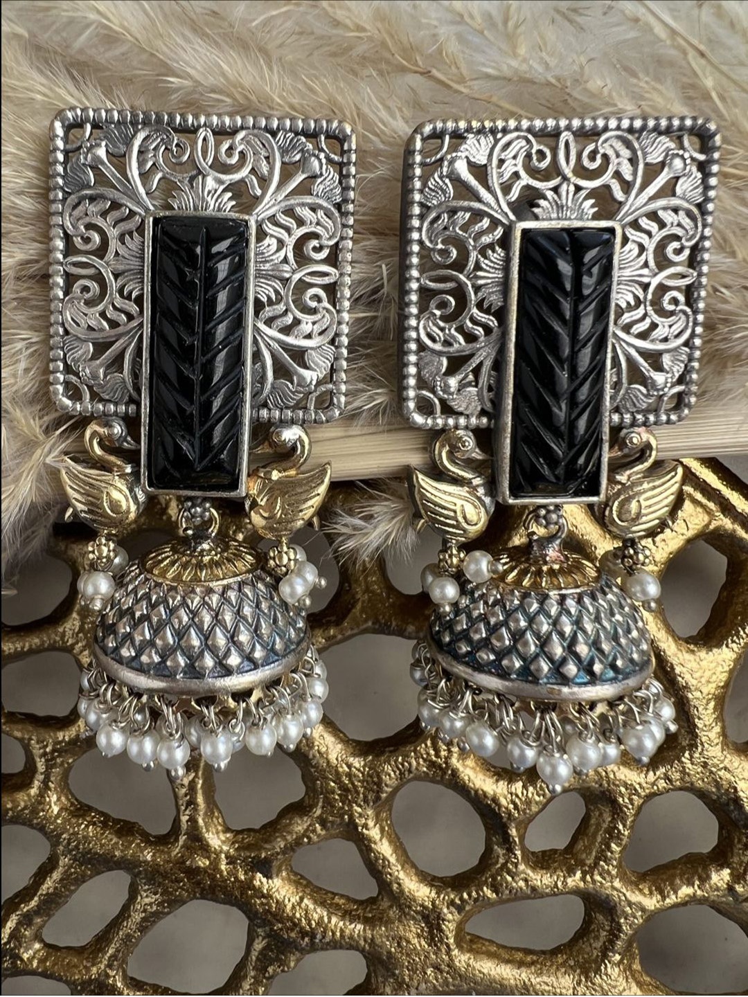 

XAGO Silver-Plated Contemporary Jhumkas Earrings