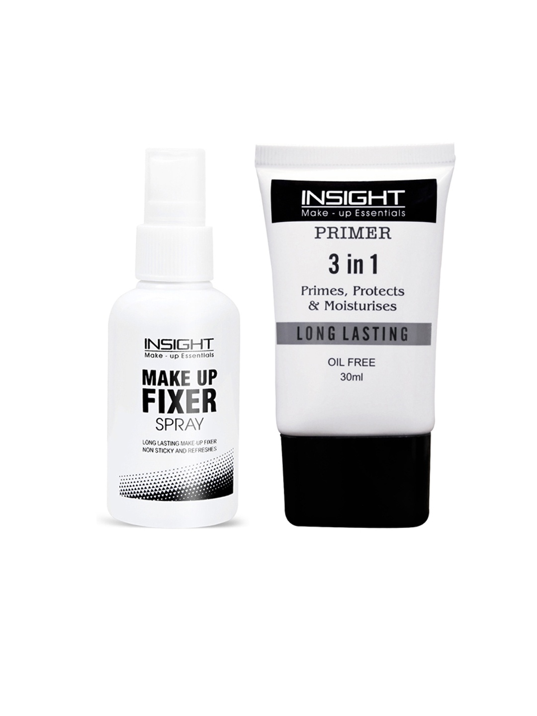 

Insight Cosmetics Set of 3 In 1 Oil Free Primer - 30 ml + Make Up Fixer Spray - 75 ml, White