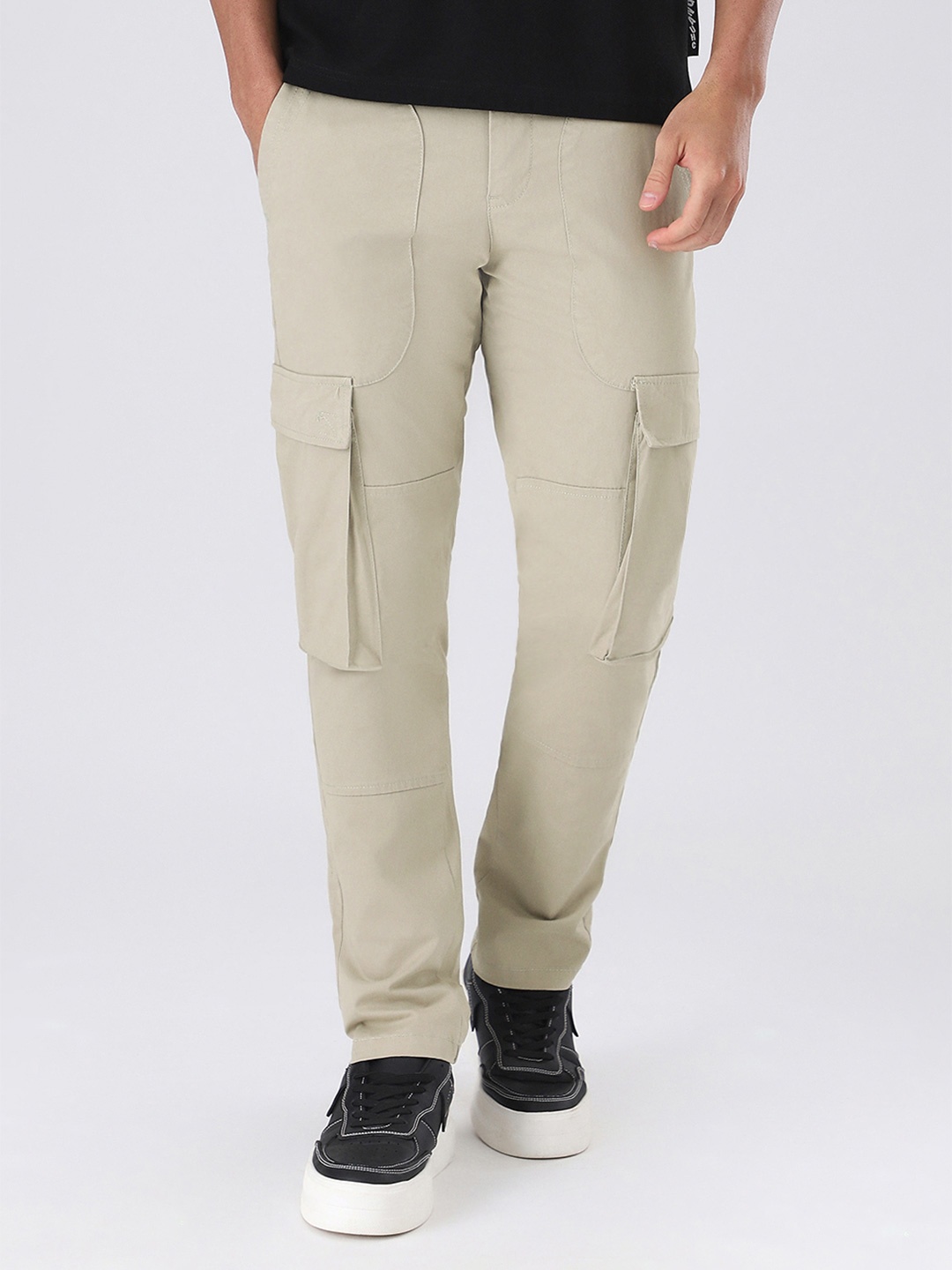 

Banana Club Men Relaxed Slim Fit Cargo Trouser, Beige