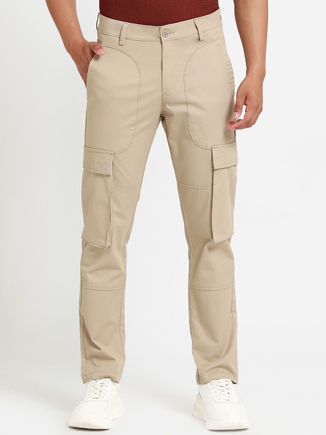 

Banana Club Men Relaxed Slim Fit Cargo Trouser, Beige