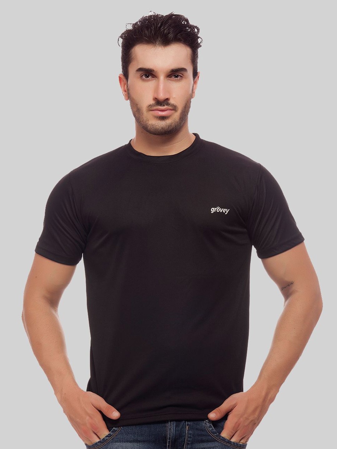 

Greylongg Men Pockets T-shirt, Black