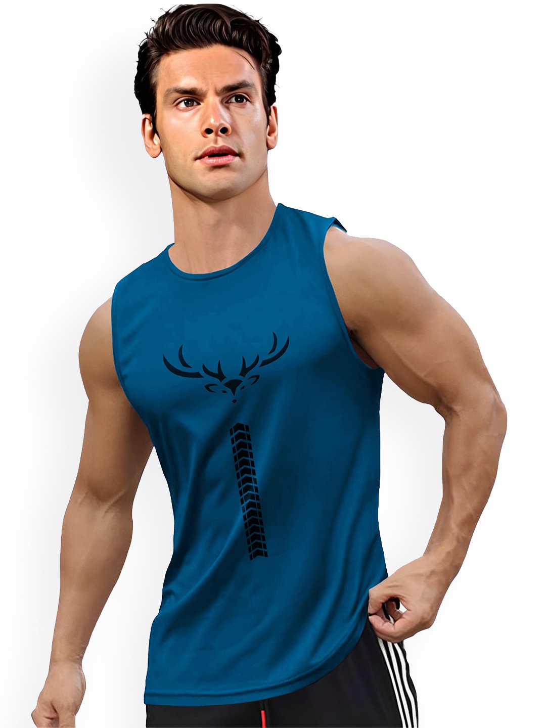 

AUSK Printed Sleeveless Gym Innerwear Vest, Teal