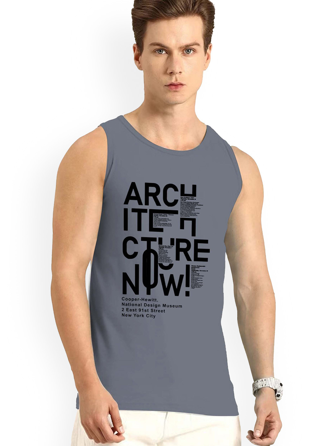 

AUSK Printed Innerwear Gym Innerwear Vests AUSK0778, Grey