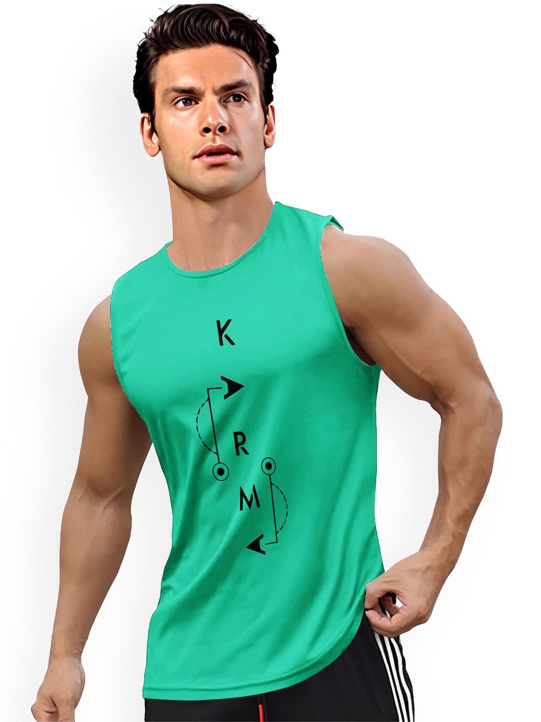 

AUSK Printed Innerwear Gym Vest-AUSK0724, Green