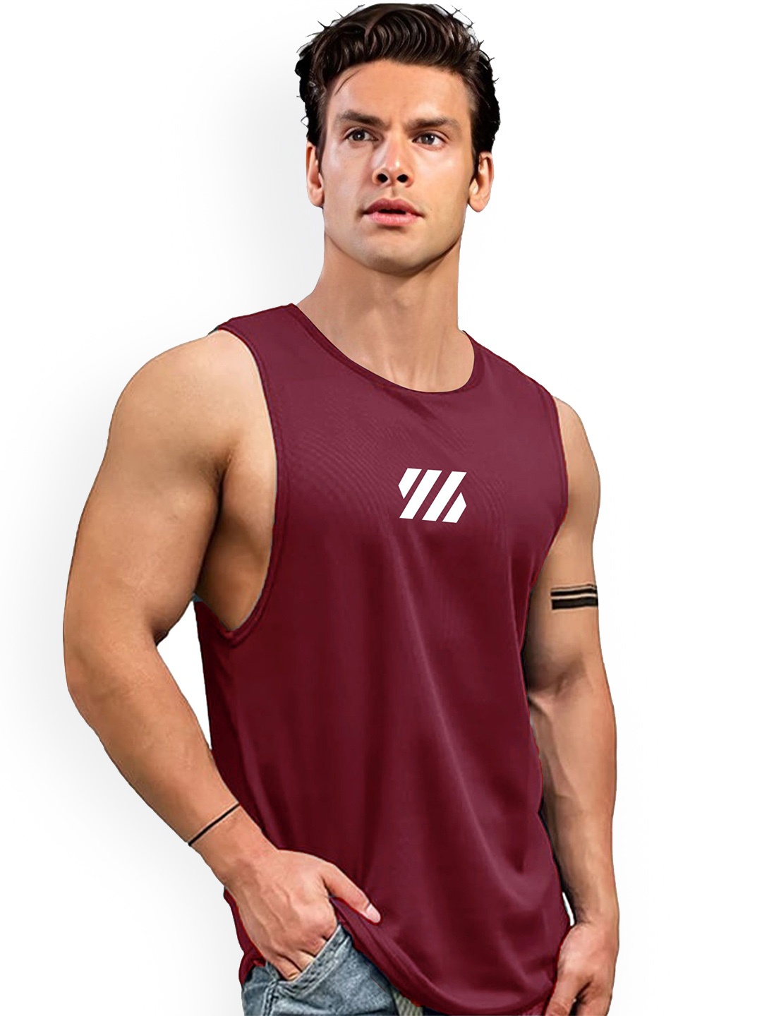 

AUSK Sleeveless Gym Innerwear Vest, Maroon