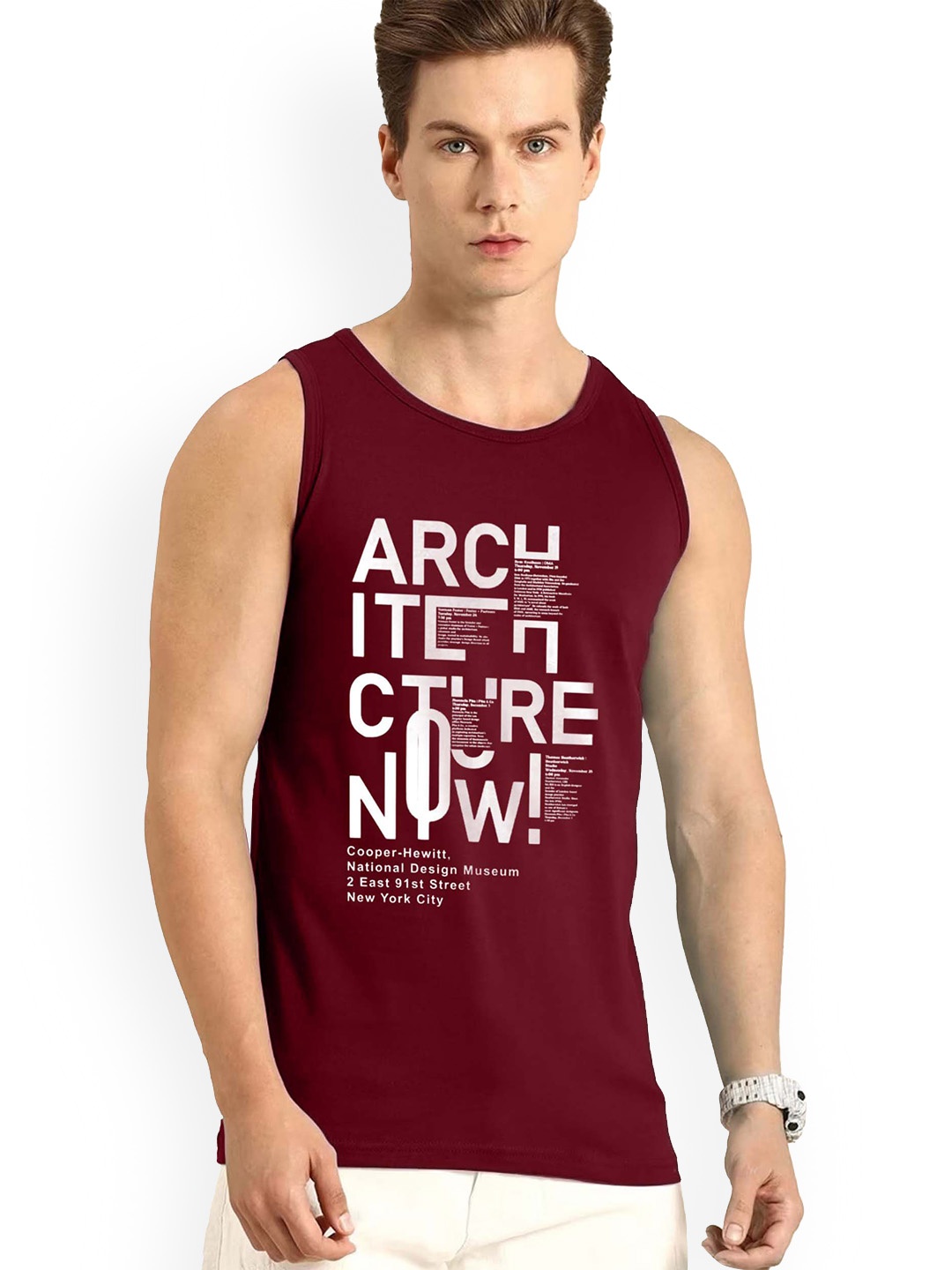 

AUSK Printed Innerwear Gym Innerwear Vests AUSK0779, Maroon