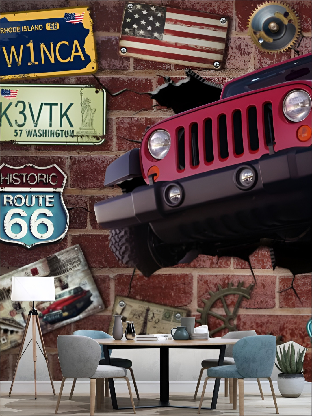 

Aura Red & Brown Printed PVC Self Adhesive 3D Wall Stickers