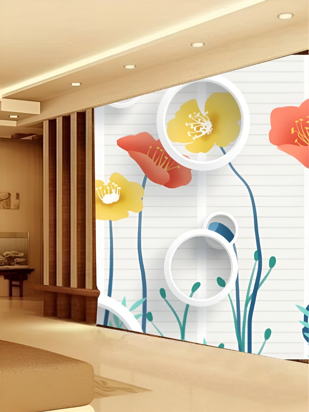 

Aura White & Yellow 3D Floral Printed Self Adhesive Wall Sticker