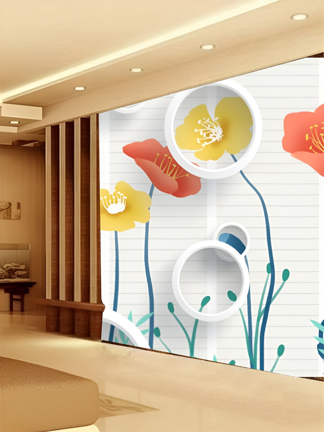 

Aura White & Yellow Self Adhesive 3D Printed Wall Sticker