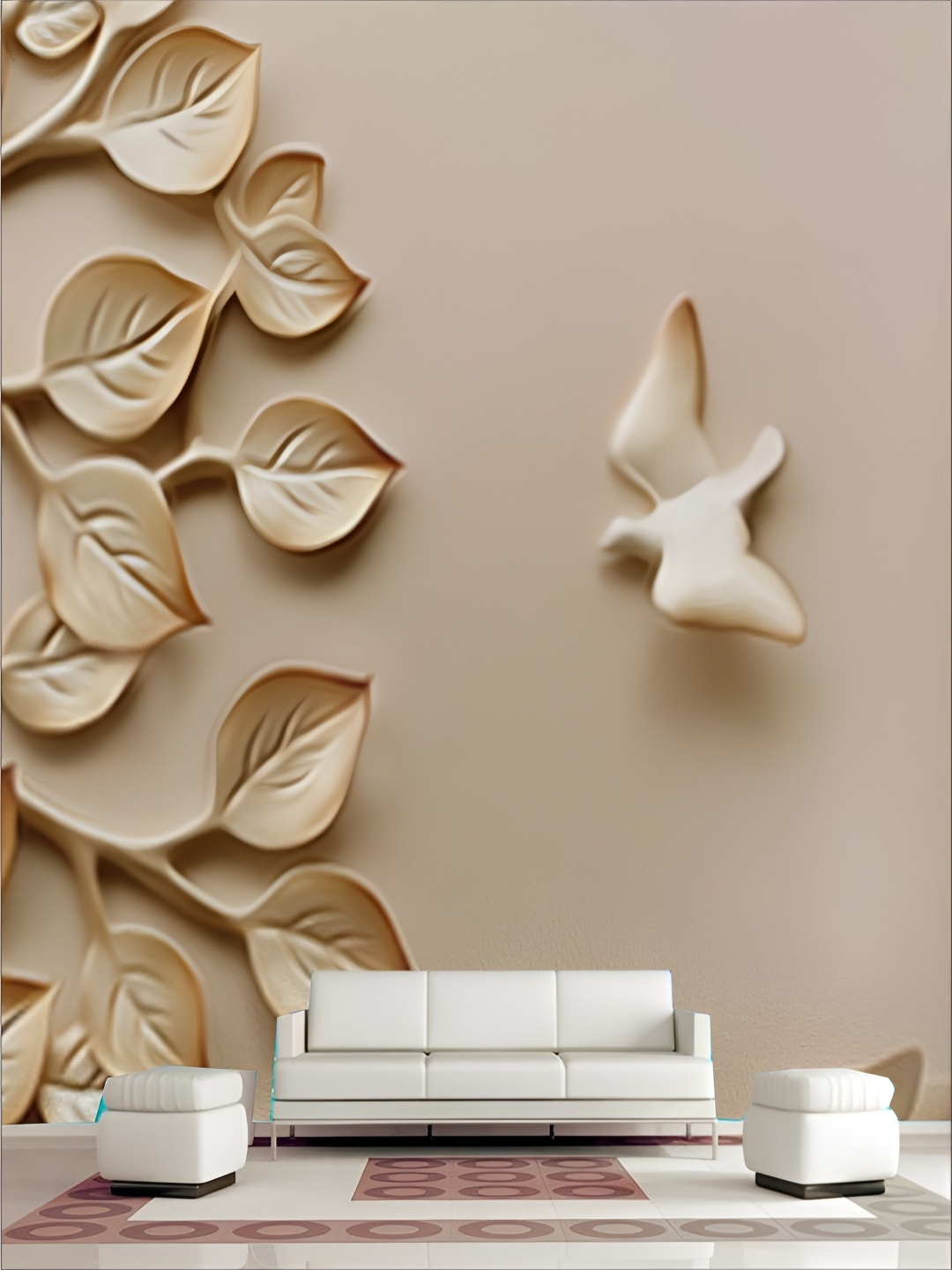 

Aura Beige Self Adhesive 3D Printed Wall Sticker