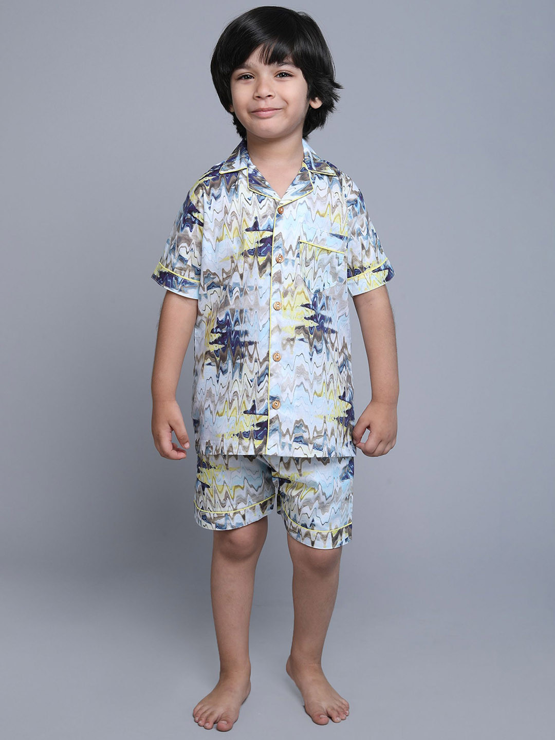 

BAESD Boys Printed Pure Cotton Night Suit, Blue