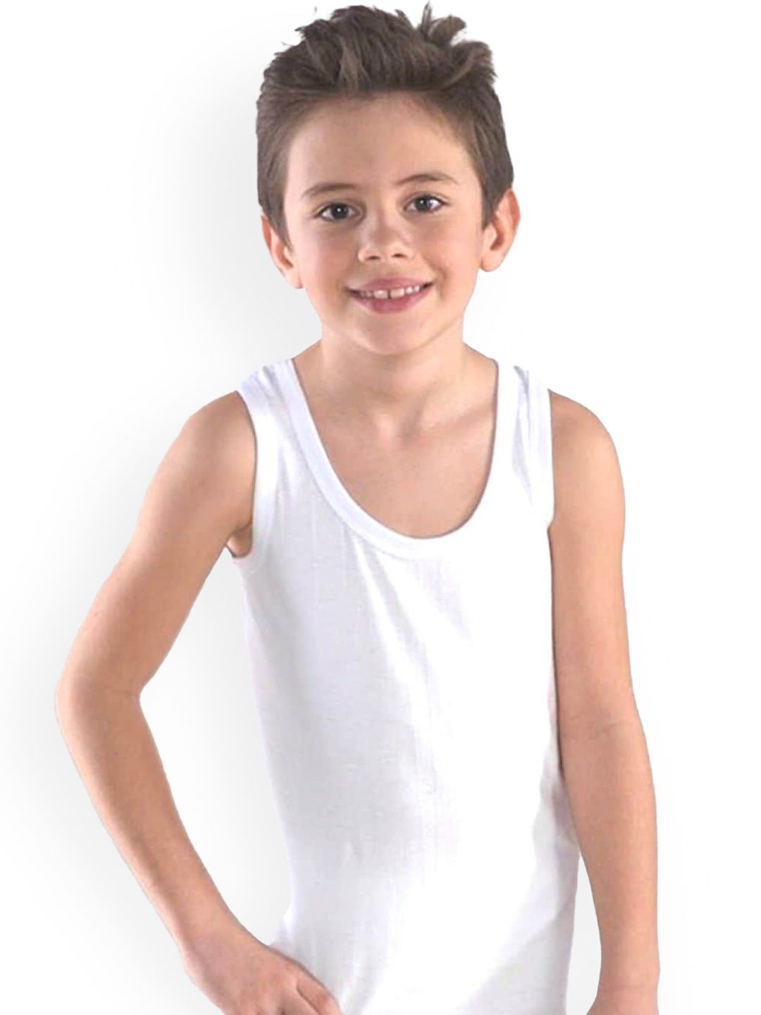 

Yuneek Boys Pack of 3 Pure Cotton Basic Innerwear Vests-YUKI-101, White