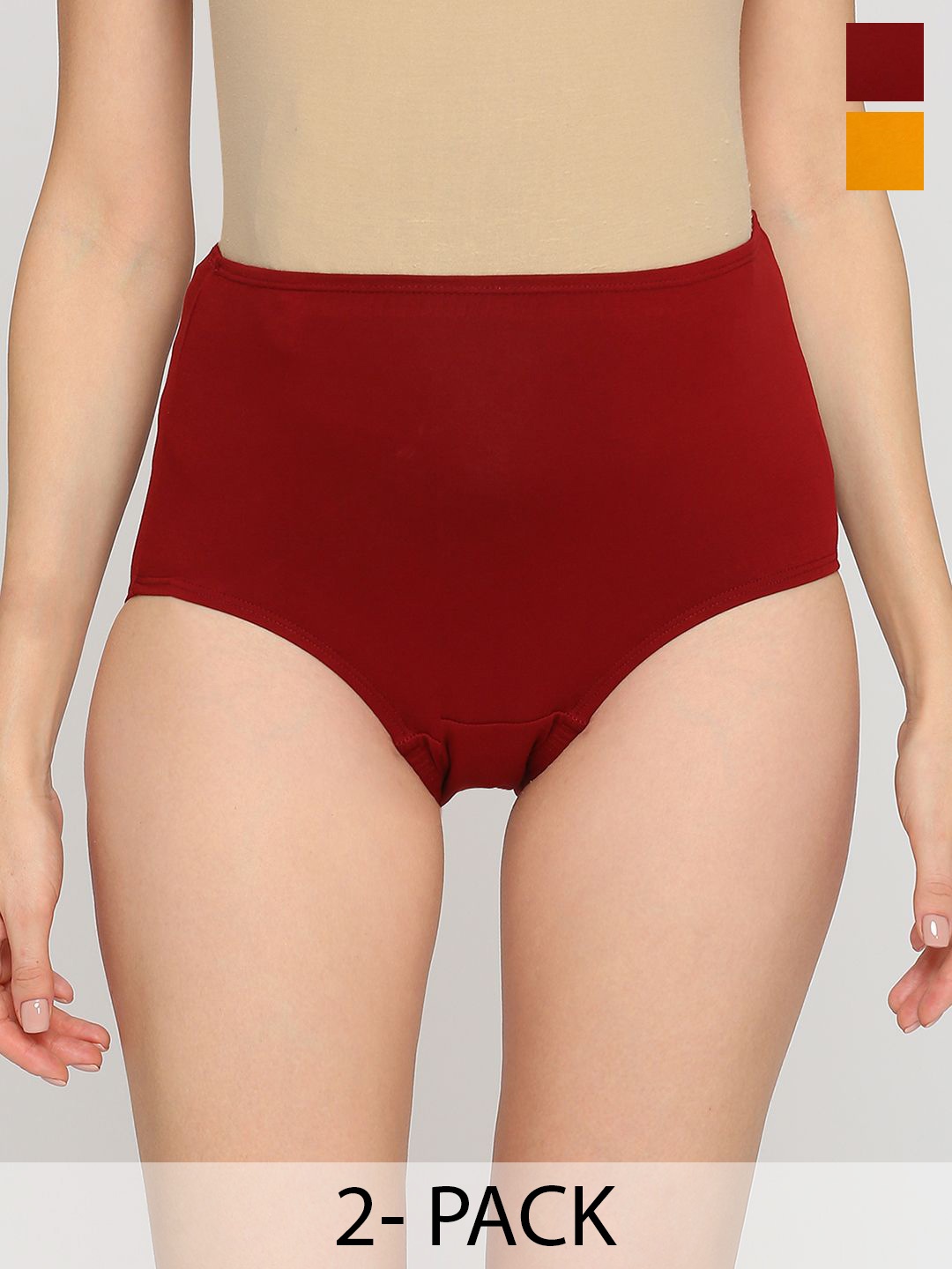 

Evamomies Pack Of 2 High-Rise Cotton Maternity Briefs, Maroon