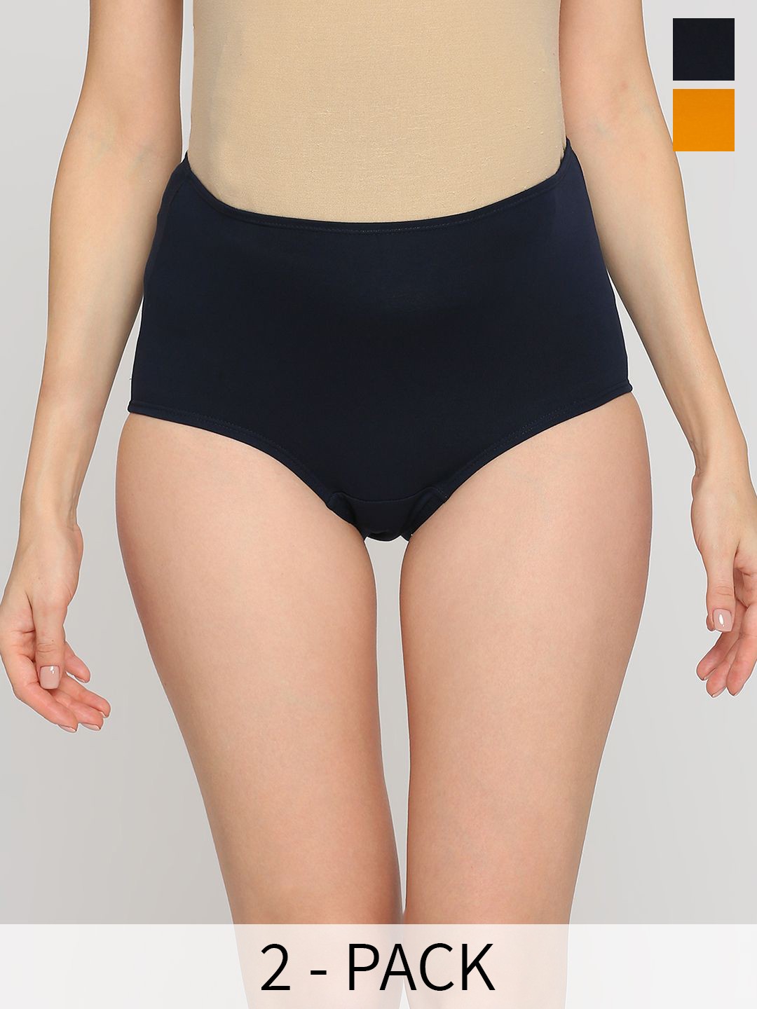 

Evamomies Pack Of 2 High-Rise Cotton Maternity Briefs, Navy blue