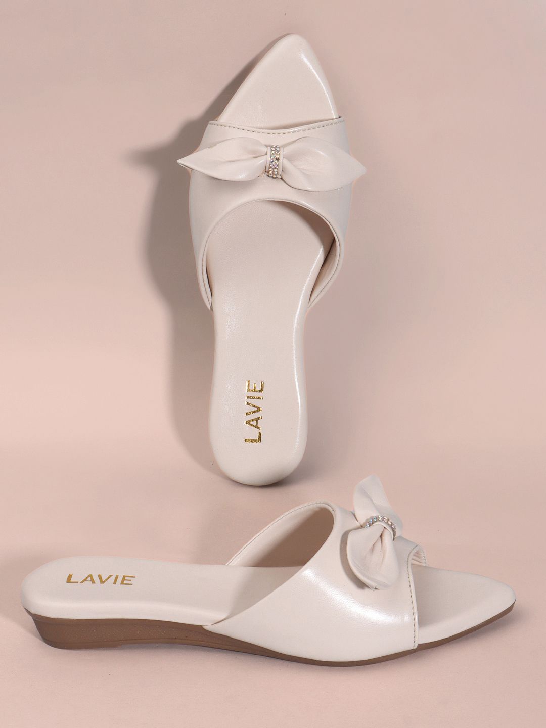 

Lavie Embellished Open Toe Flats, Cream