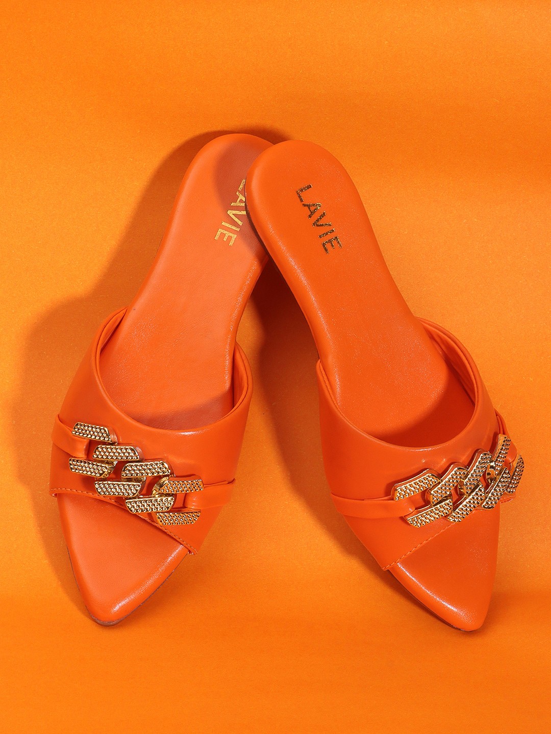 

Lavie Embellished Open Toe Flats, Orange