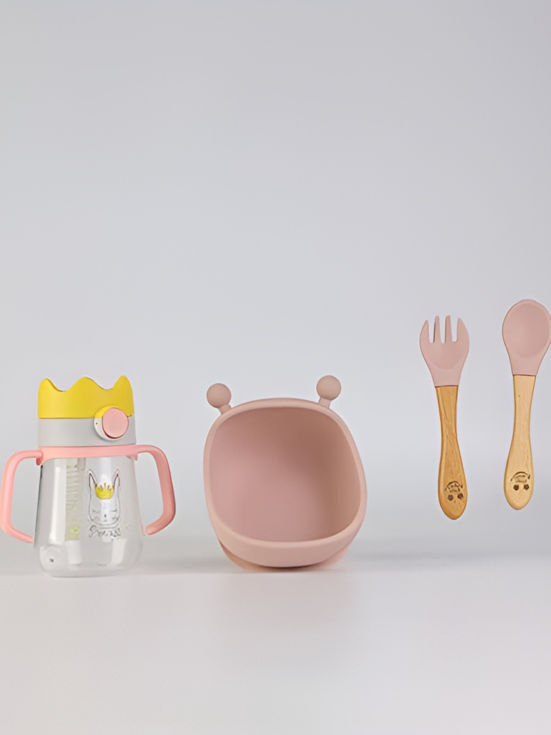 

Starkiddo Infants 4-Piece Pink & Yellow Dinner Set