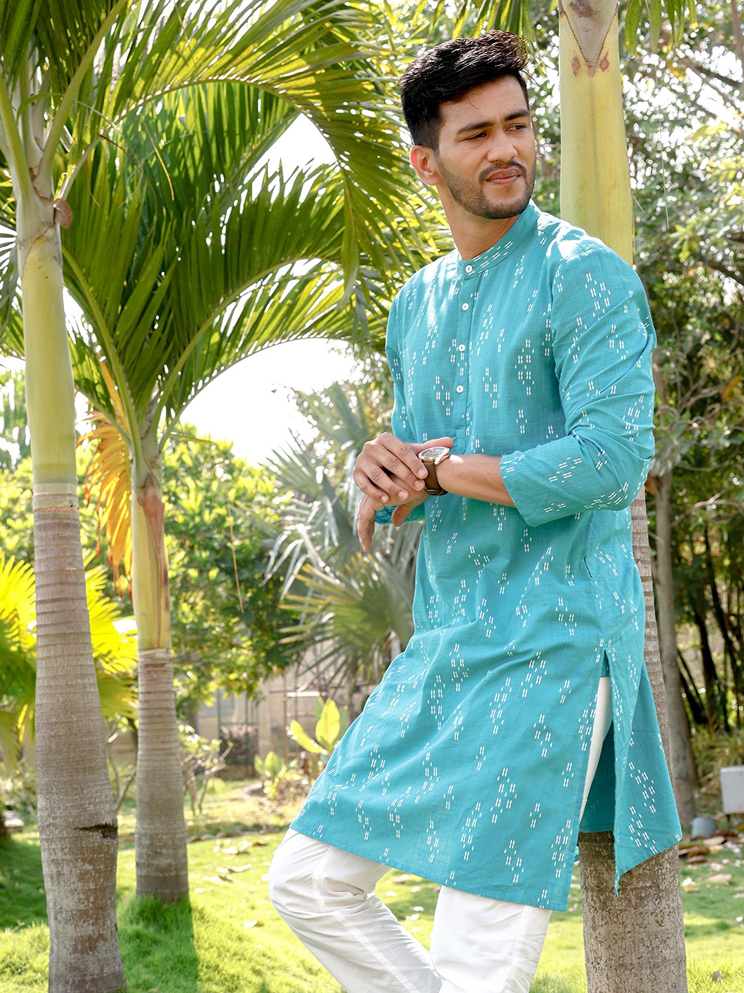 

FILORI Ethnic Motifs Embroidered Thread Work Kurta, Teal