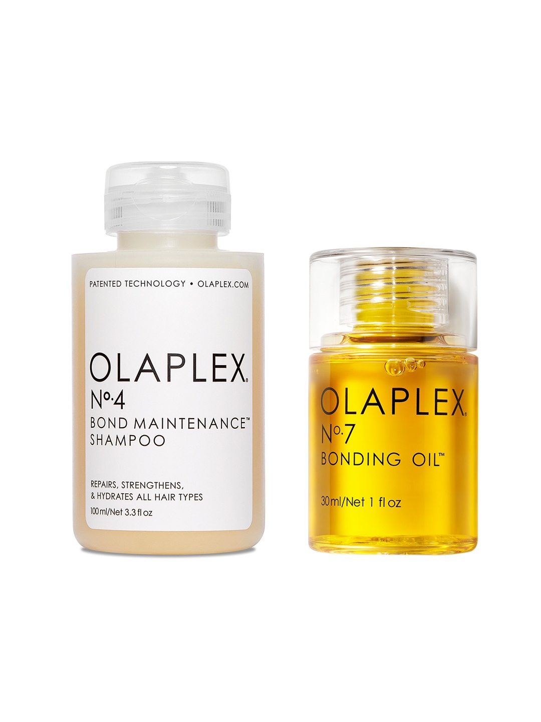 

OLAPLEX Set of No. 4 Bond Maintenance Shampoo - 100 ml + No. 7 Bonding Hair Oil - 30ml, Yellow