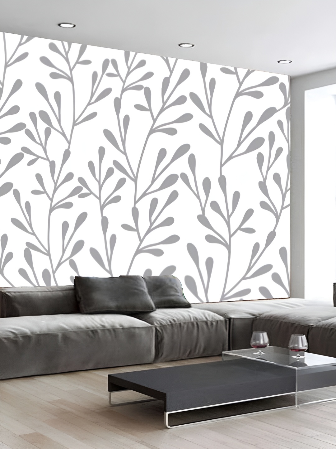 

Aura White & Grey Self Adhesive 3D Floral Printed Wall Sticker
