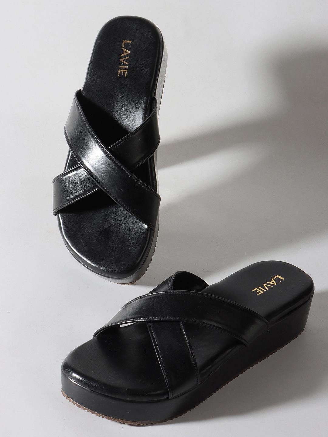 

Lavie Cross Strap Open Toe Flats, Black