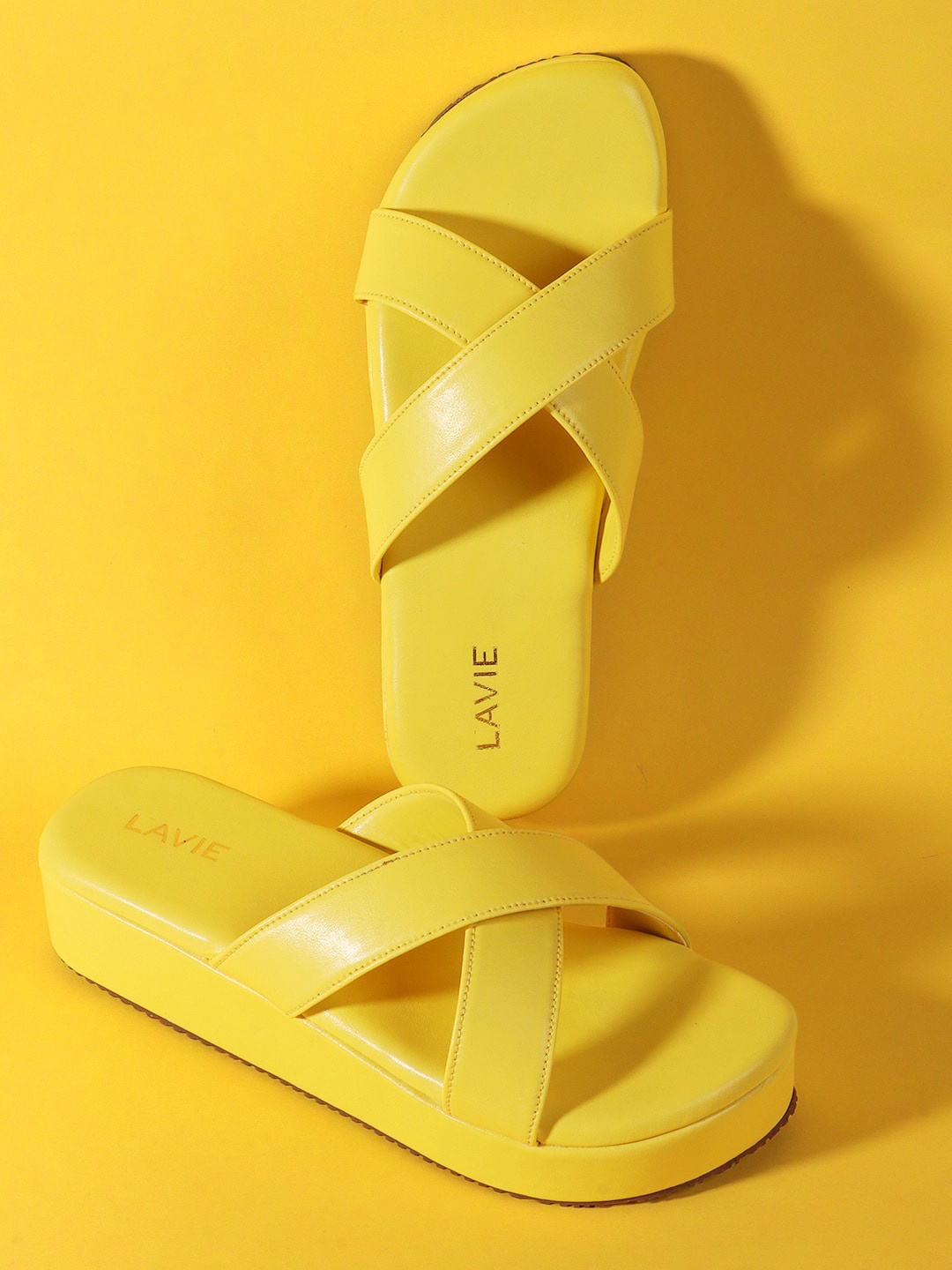 

Lavie Cross Strap Open Toe Flats, Yellow