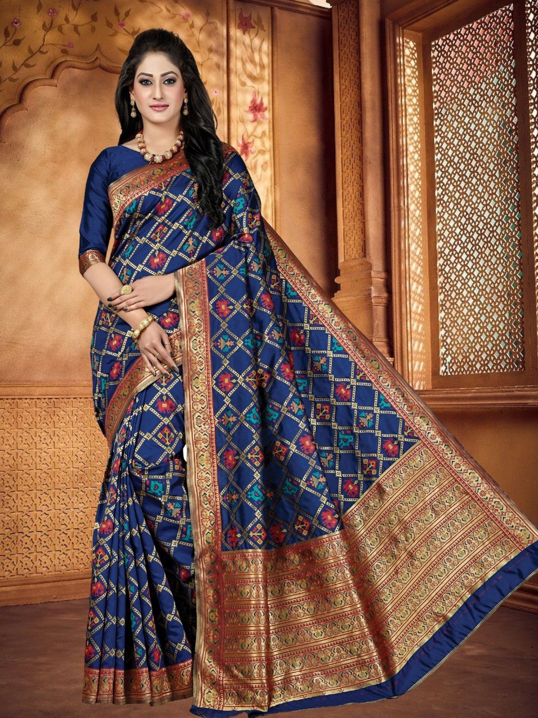 

Mitera Zari Banarasi Saree, Blue