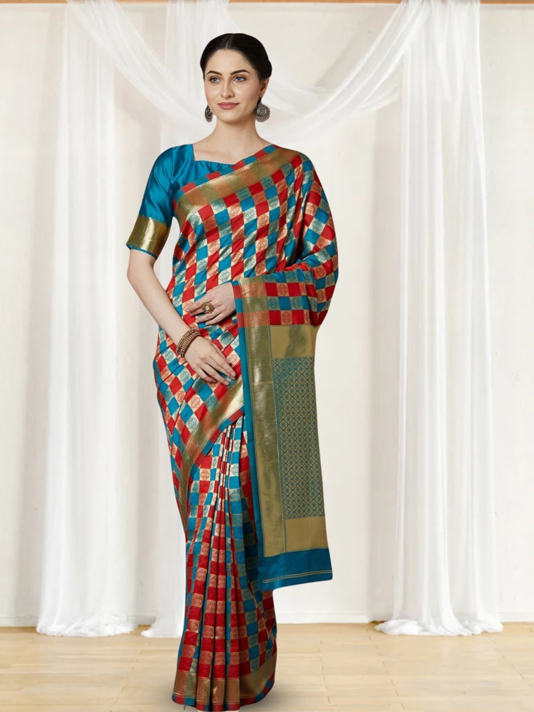 

Mitera Woven Design Zari Art Silk Banarasi Saree, Blue