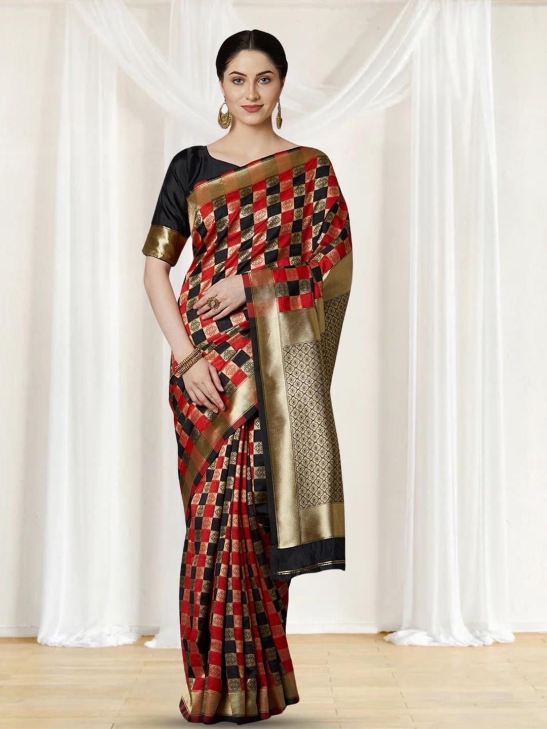 

Mitera Zari Banarasi Saree, Red