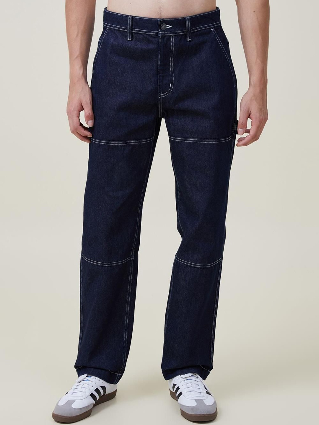 

Kotty Men Blue Jean Straight Fit Low-Rise Clean Look Stretchable Jeans