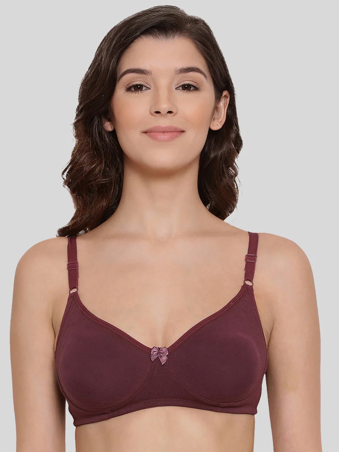 

LYRA Medium Coverage Seamless Non Padded Bra All Day Comfort, Burgundy