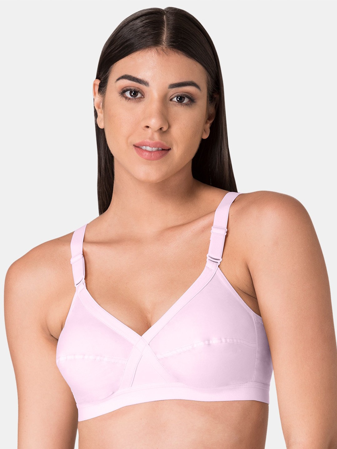 

KOMLI Non-Padded Full Coverage Bra All Day Comfort, Pink