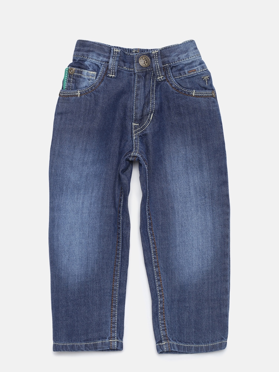 

Palm Tree Boys Blue Regular Fit Mid-Rise Clean Look Jeans