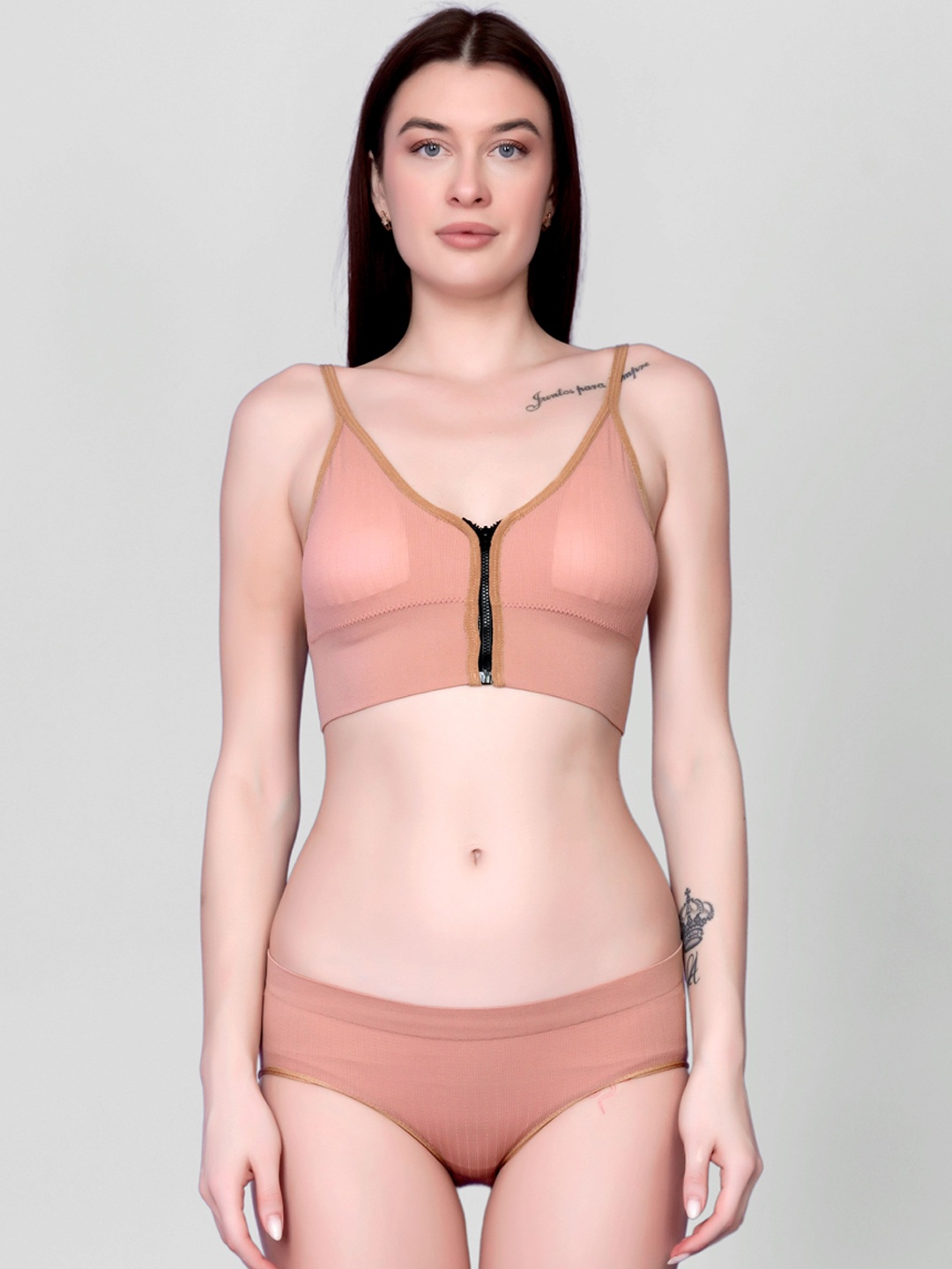 

Flenzy Lightly-Padded Lingerie Set, Pink
